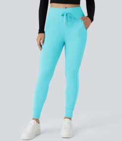 Joggers|Joggers<HALARA SoftlyZero™ Plush High Waisted Drawstring Pocket Plain Full Length Joggers