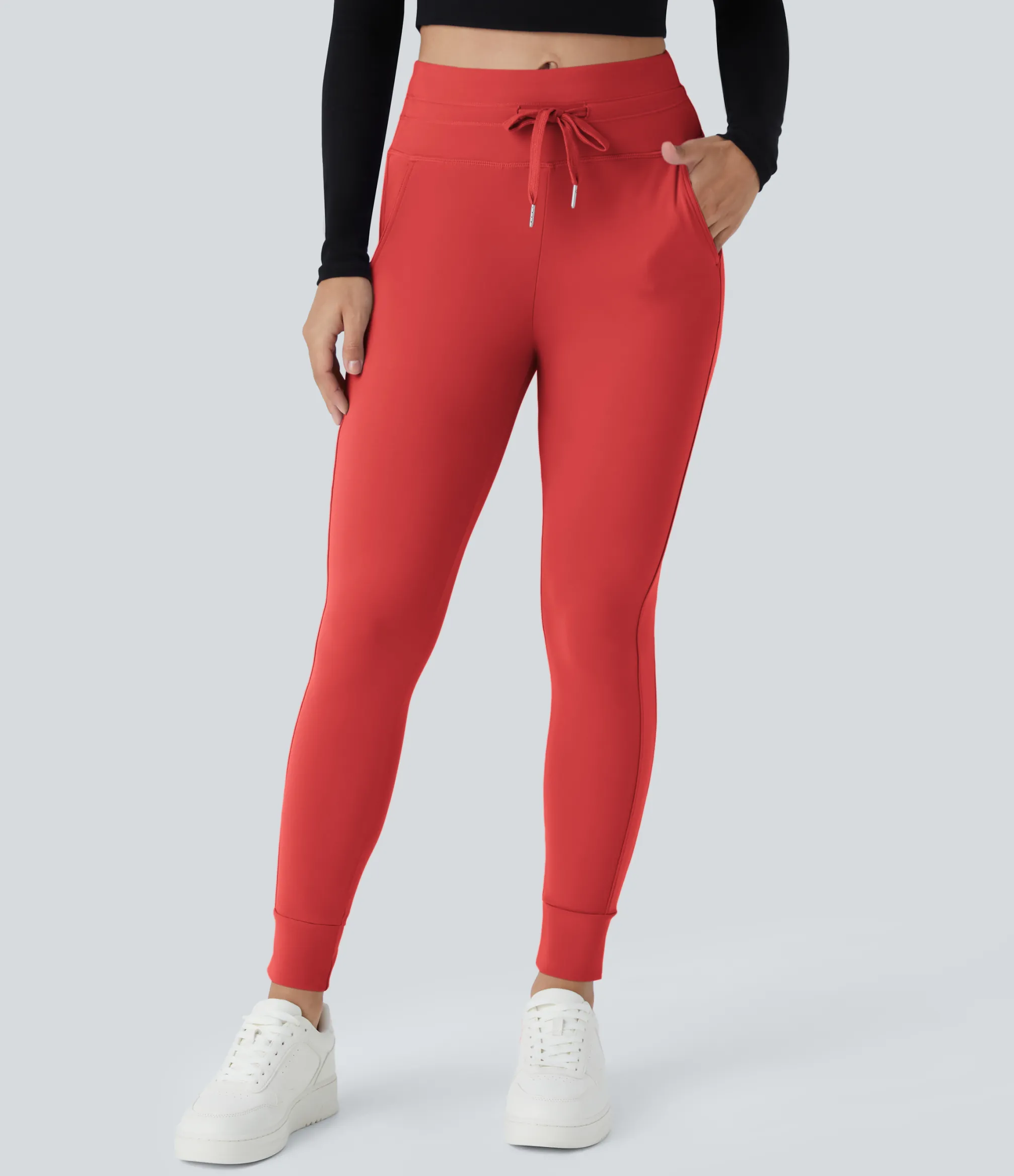 Joggers|Joggers<HALARA SoftlyZero™ Plush High Waisted Drawstring Pocket Plain Full Length Joggers
