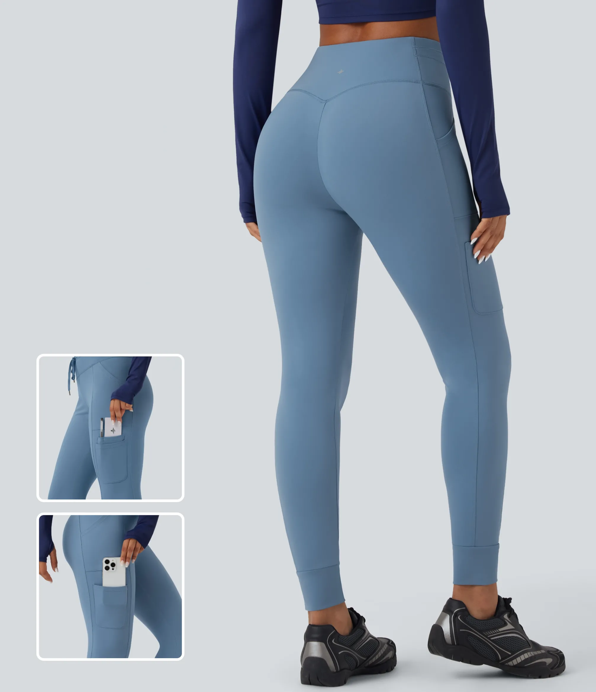 Joggers|Joggers<HALARA SoftlyZero™ Plush High Waisted Drawstring Hiking Joggers with Pockets