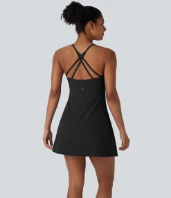 Active Dresses|Mini Dresses<HALARA SoftlyZero™ Plush 2-in-1 Pocket Mini Yoga Active Dress-Easy Peezy Edition