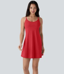 Active Dresses|Mini Dresses<HALARA SoftlyZero™ Plush Molded Cups Dance Active Dress-Easy Peezy Edition