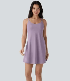 Active Dresses|Mini Dresses<HALARA SoftlyZero™ Plush Molded Cups Dance Active Dress-Easy Peezy Edition
