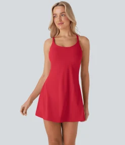 Mini Dresses|Active Dresses<HALARA SoftlyZero™ Plush Molded Cups Dance Active Dress-Easy Peezy Edition-D/DD/DDD/F Cups