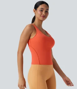 Tank Tops & Camis|Tank Tops<HALARA SoftlyZero™ Plush Padded V Neck Running Tank Top-D/DD/DDD/F Cups