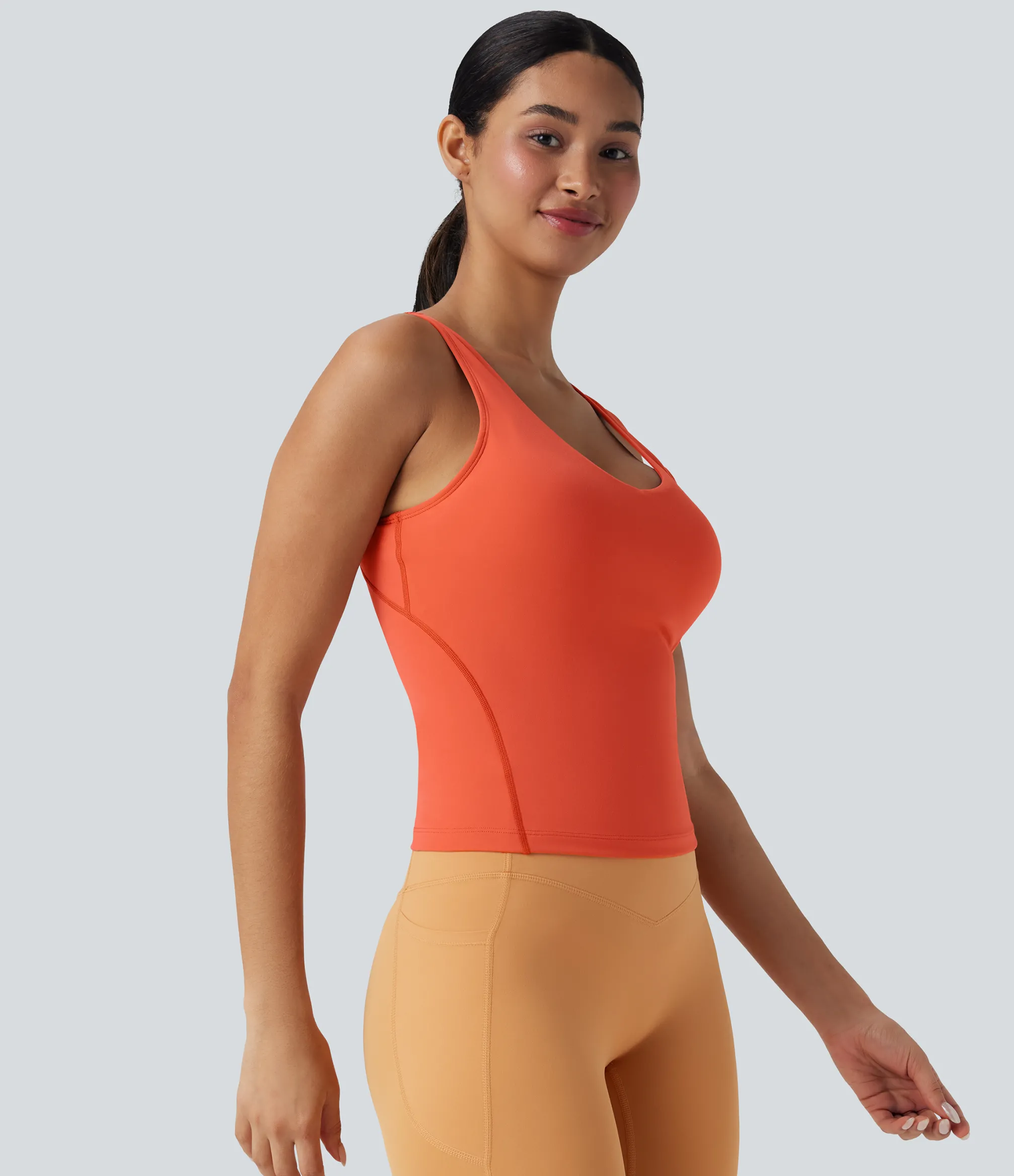 Tank Tops & Camis|Tank Tops<HALARA SoftlyZero™ Plush Padded V Neck Running Tank Top-D/DD/DDD/F Cups