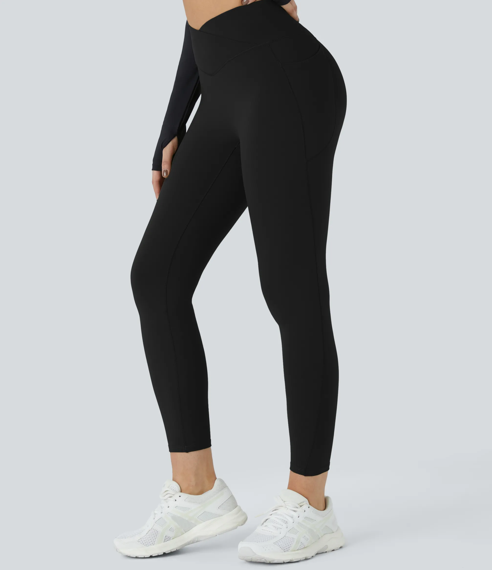 Pocket Leggings|Crossover Leggings<HALARA SoftlyZero™ Plush Thermal High Waisted Crossover Pocket Yoga Leggings