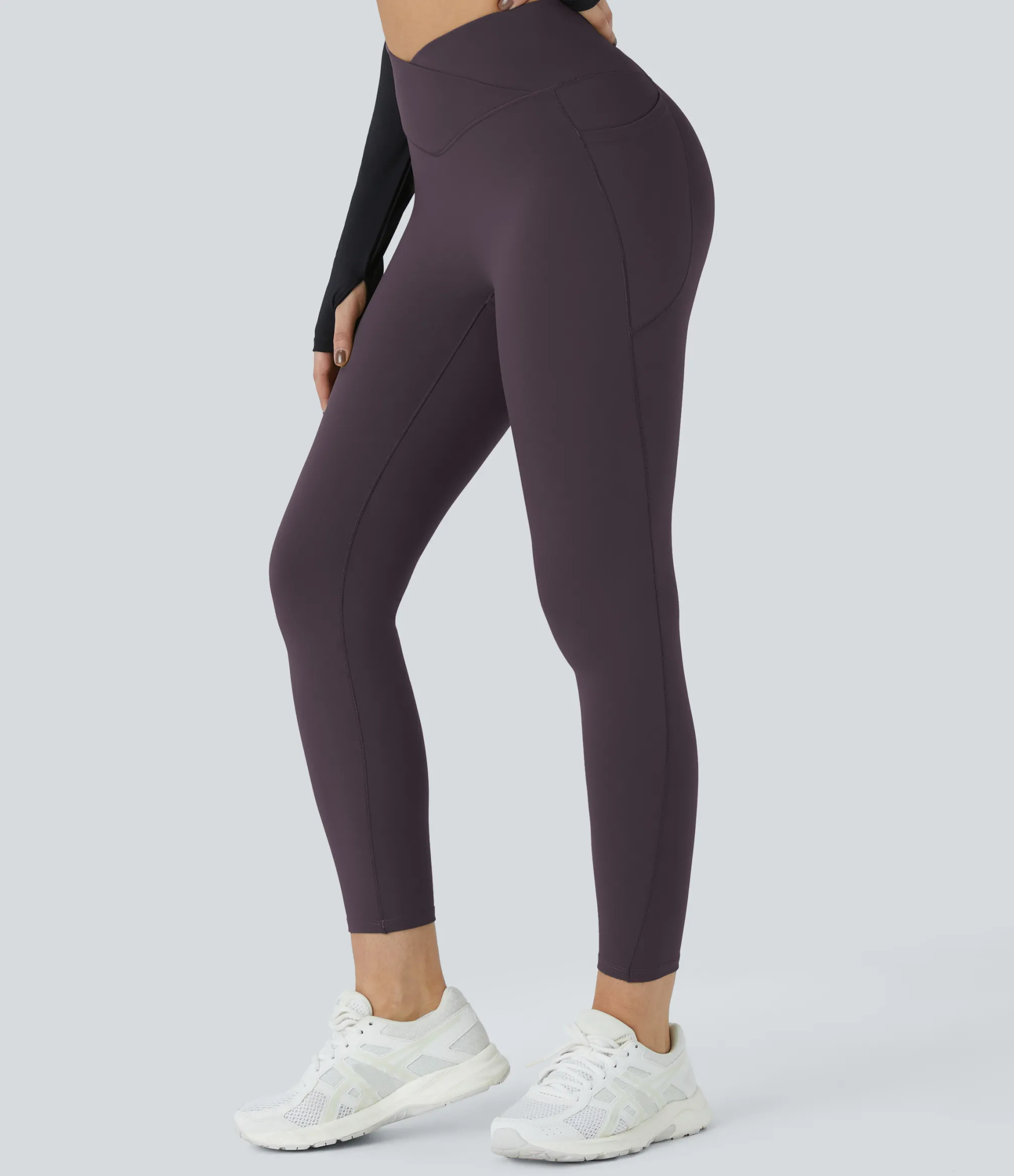 Pocket Leggings|Crossover Leggings<HALARA SoftlyZero™ Plush Thermal High Waisted Crossover Pocket Yoga Leggings