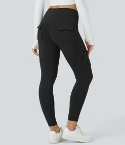 Pocket Leggings|Leggings<HALARA SoftlyZero™ Plush Thermal High Waisted Cargo Pocket Skinny 7/8 Yoga Leggings