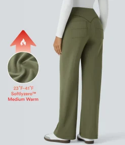 Pants|High-Waisted Pants<HALARA SoftlyZero™ Plush Thermal High Waisted Pocket Casual Pants