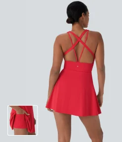 Dresses|Mini Dresses<HALARA SoftlyZero™ QuickDry 2-in-1 Pocket Mini Slip Pickleball Active Dress
