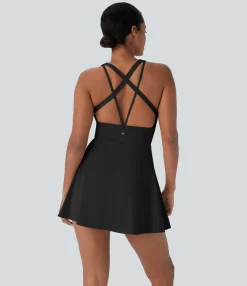 Dresses|Mini Dresses<HALARA SoftlyZero™ QuickDry 2-in-1 Pocket Mini Slip Pickleball Active Dress