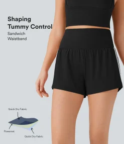 Active Shorts|Shorts<HALARA SoftlyZero™ QuickDry SoCinched Super High Waisted Tummy Control 2-in-1 Color Block Yoga Shorts 3'' with Pockets