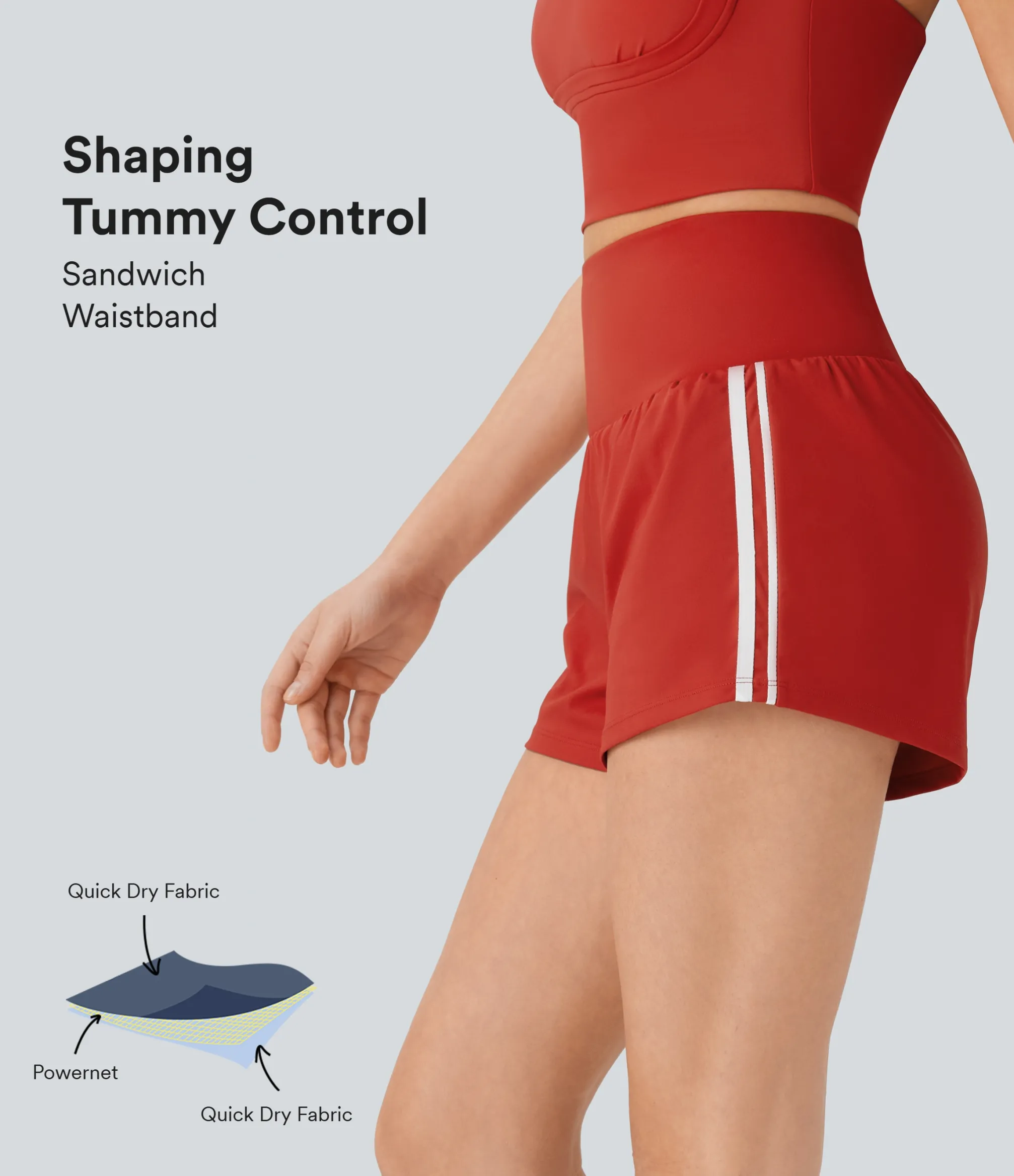 Active Shorts|Shorts<HALARA SoftlyZero™ QuickDry SoCinched Super High Waisted Tummy Control 2-in-1 Color Block Yoga Shorts 3'' with Pockets