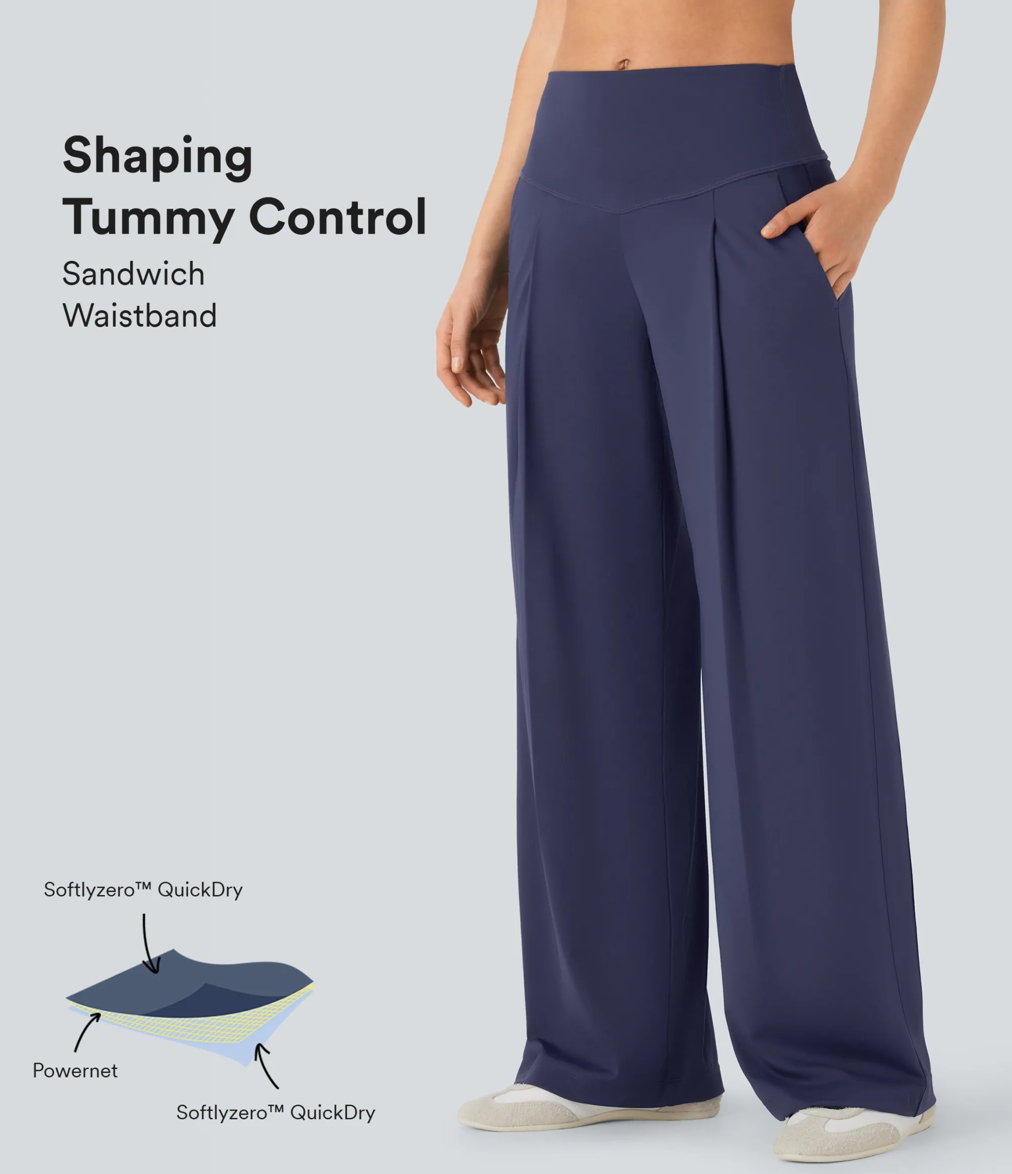 High-Waisted Pants|Straight-Leg Pants<HALARA SoftlyZero™ QuickDry SoCinched High Waisted Tummy Control Yoga Straight Leg Pants with Pockets