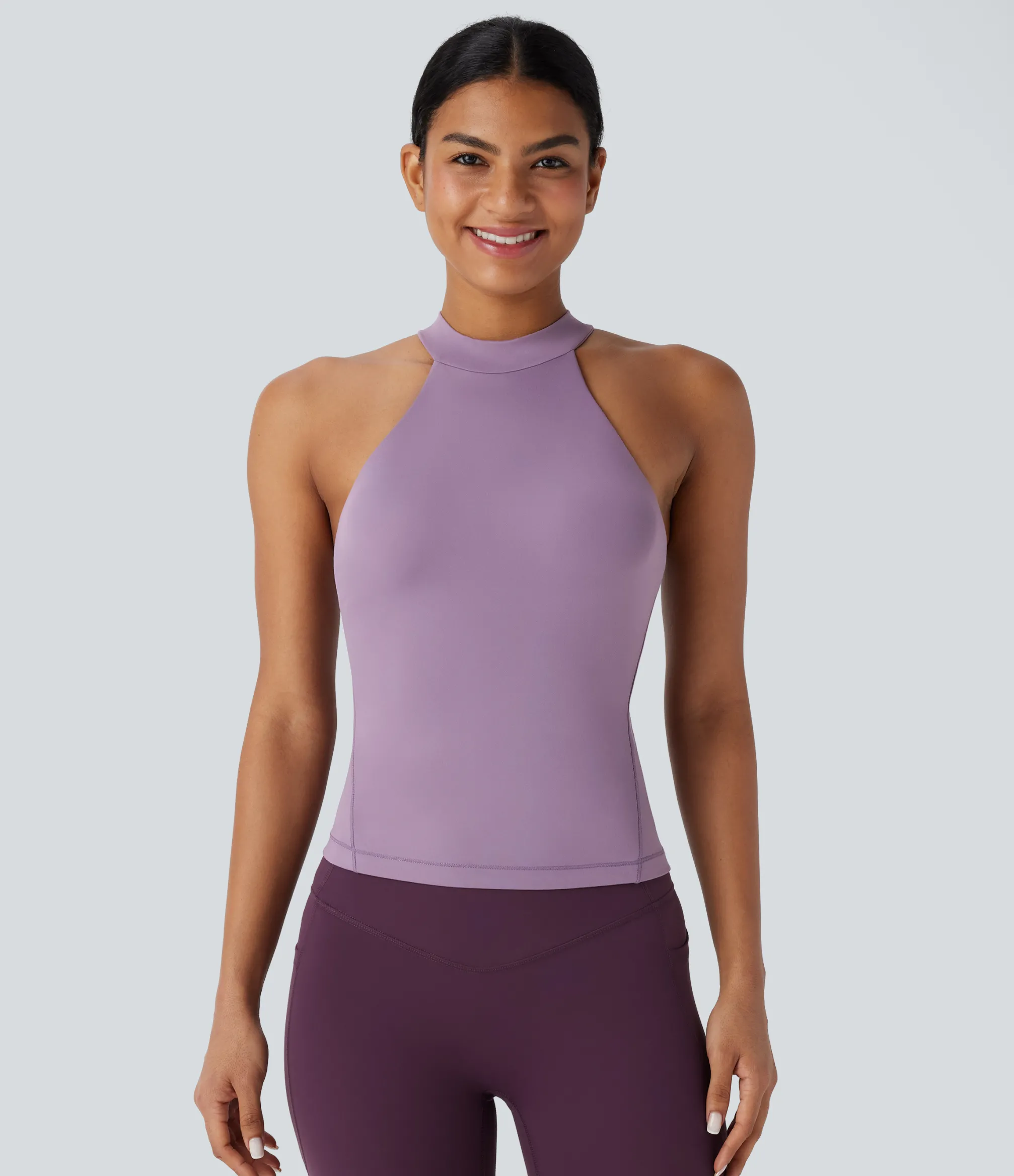 Yoga Tops|Sports Tops<HALARA SoftlyZero™ Round Neck Yoga Sports Top-UPF50+