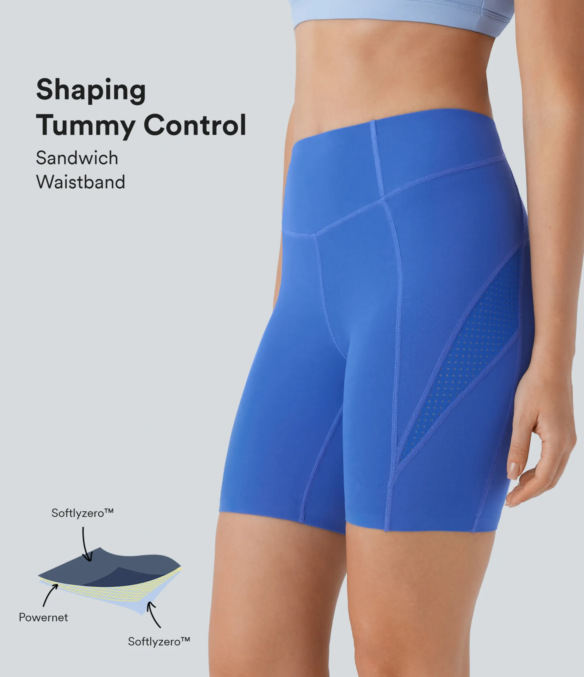 Active Shorts|Bikers<HALARA SoftlyZero™ SoCinched High Waisted Tummy Control Cut Out Shaping Yoga Biker Shorts 7''-UPF50+