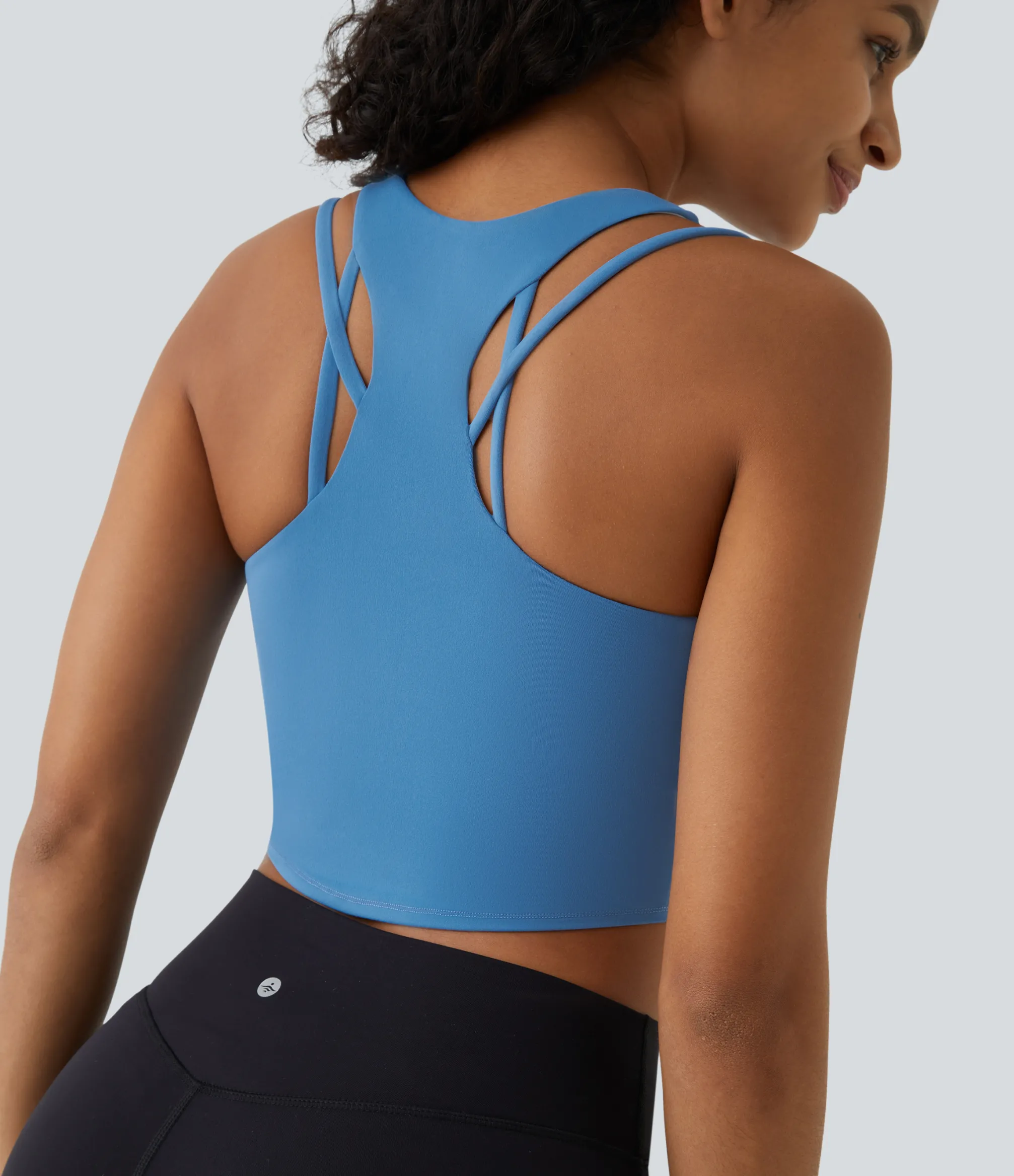 Tank Tops & Camis|Yoga Tops<HALARA SoftlyZero™ V Neck Racerback Cropped Yoga Tank Top-UPF50+