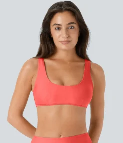 Beachwear<HALARA Solid U Neck Bikini Top Swimsuit