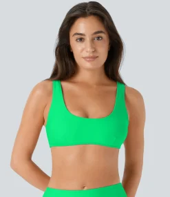 Beachwear<HALARA Solid U Neck Bikini Top Swimsuit