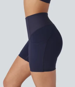 5'' Shorts|Active Shorts<HALARA SpeedWave™ High Waisted Pockets Contrast Ribbed Quick Dry Workout Biker Shorts 5''