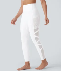 Pocket Leggings|Yoga Leggings<HALARA SpeedWave™ High Waisted Pocket Contrast Mesh Quick Dry Yoga Leggings