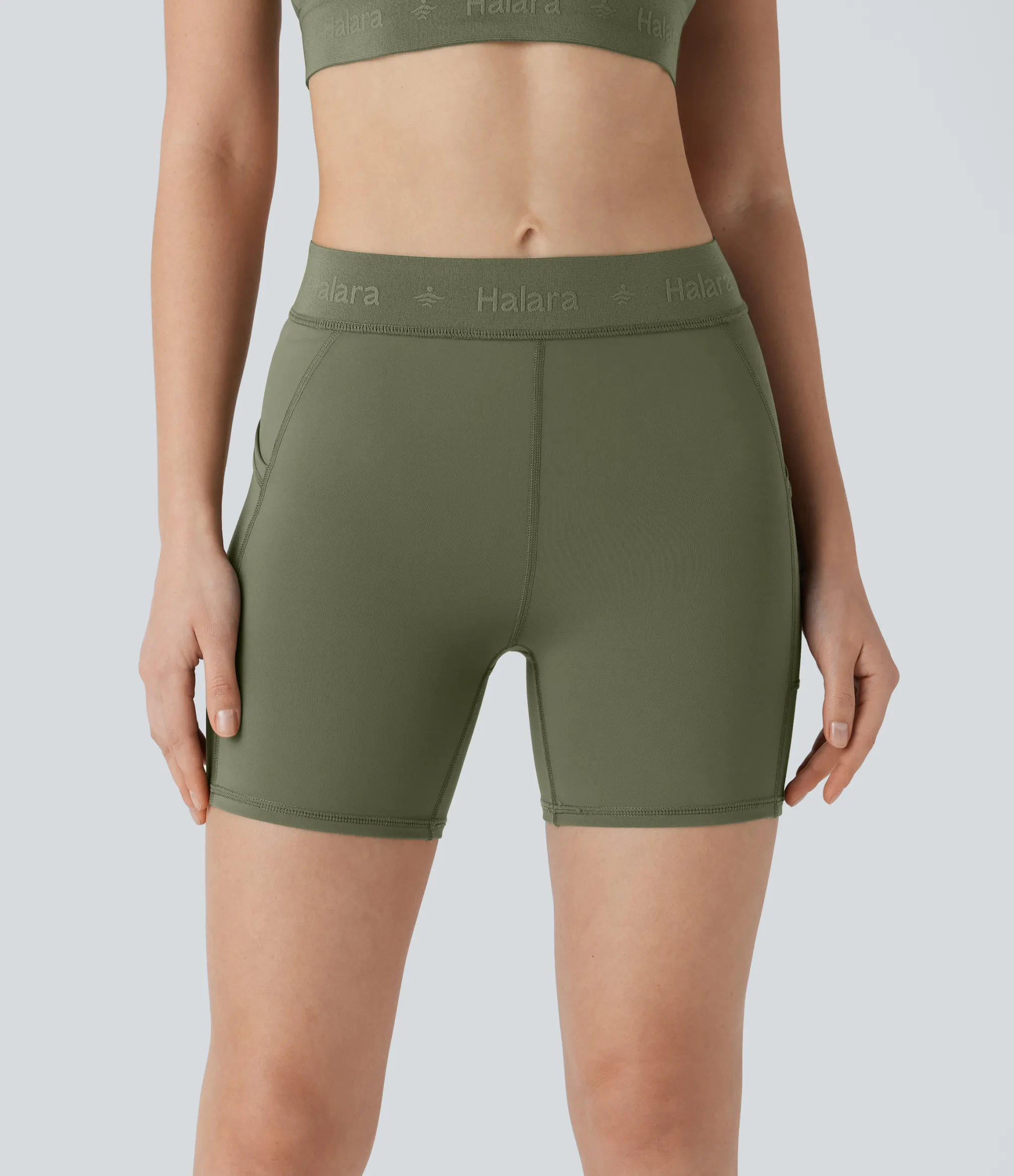 5'' Shorts|Active Shorts<HALARA SpeedWave™ Mid Rise Pocket Quick Dry Workout Biker Shorts 5''