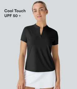 Sports Tops|Sports Tops<HALARA Stand Collar Short Sleeve Cool Touch Tennis Sport Top-UPF50+