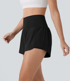 Active Shorts|Shorts<HALARA Super High Waisted Contrast Mesh Pocket & Pocket 2-in-1 Yoga Shorts 3''
