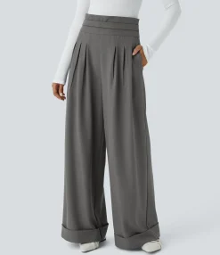 High-Waisted Pants|Pants<HALARA Super High Waisted Pocket Wide Leg Casual Pants