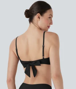 Beachwear<HALARA Tie Back Bikini Top Swimsuit