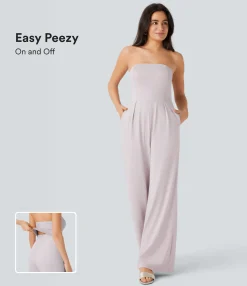 Jumpsuits<HALARA Tube Pocket Wide Leg Jumpsuit-Easy Peezy