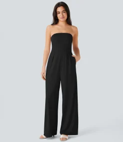 Jumpsuits<HALARA Tube Pocket Wide Leg Jumpsuit-Easy Peezy