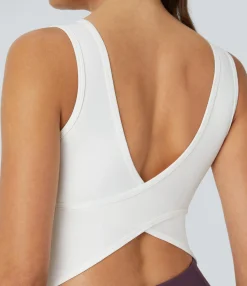 Casual Tops|Yoga Tops<HALARA U Neck Crossover Barre Ballet Dance Tank Top