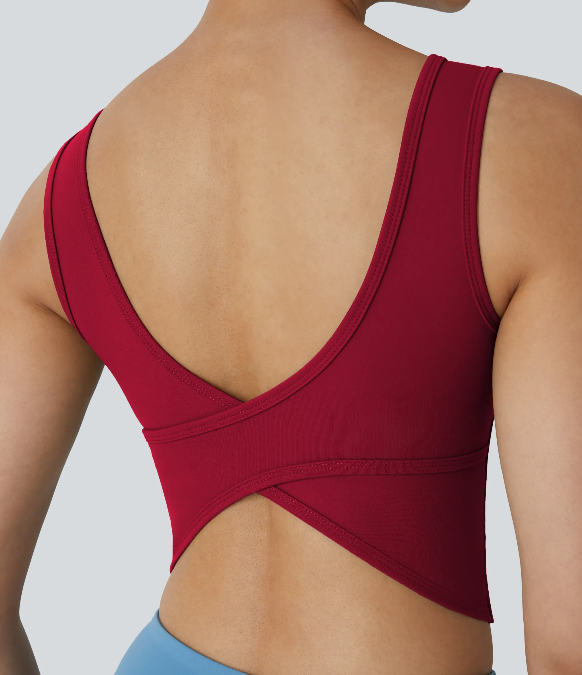 Casual Tops|Yoga Tops<HALARA U Neck Crossover Barre Ballet Dance Tank Top
