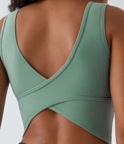 Casual Tops|Yoga Tops<HALARA U Neck Crossover Barre Ballet Dance Tank Top