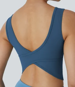 Casual Tops|Yoga Tops<HALARA U Neck Crossover Barre Ballet Dance Tank Top
