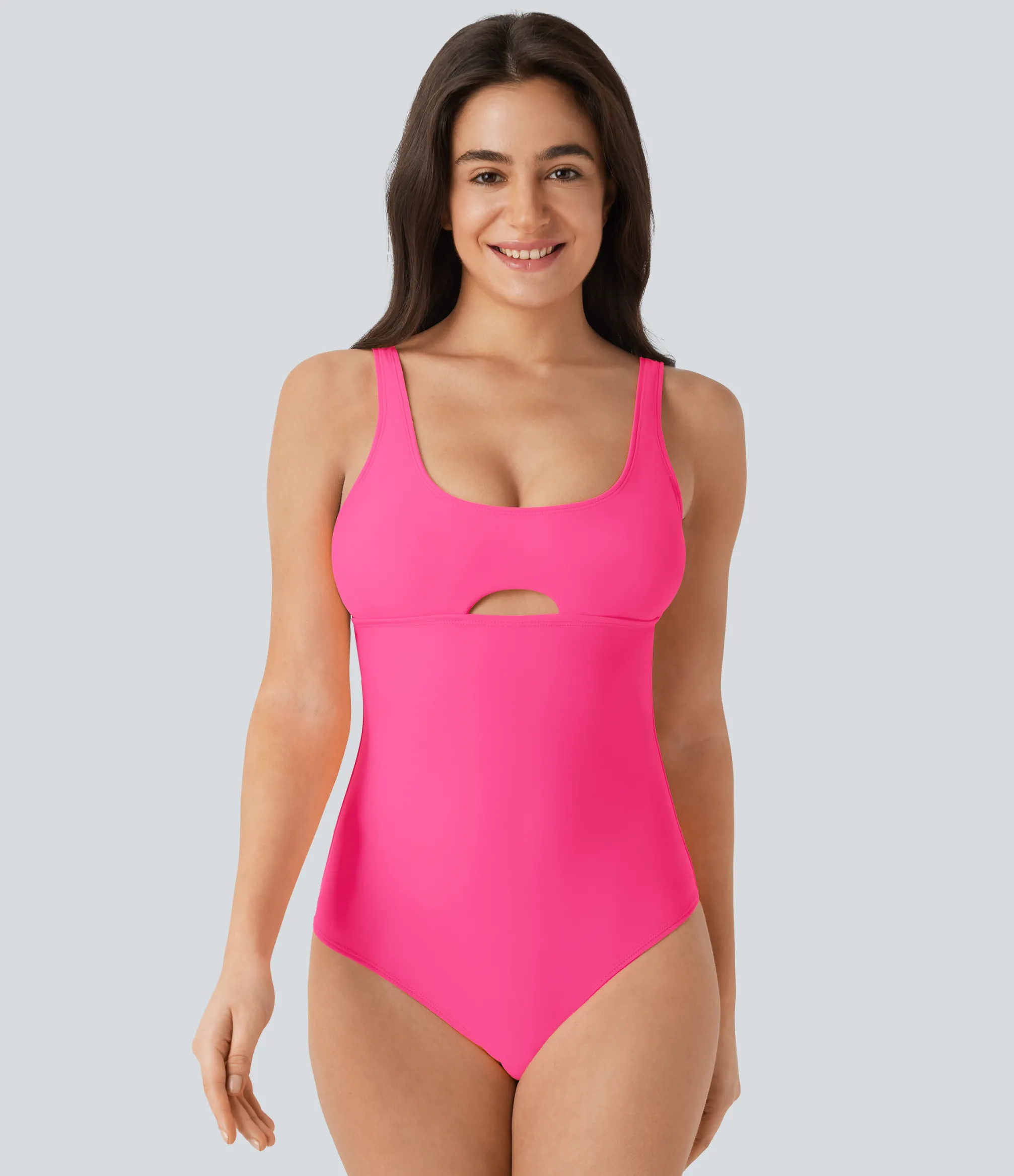 Beachwear<HALARA U Neck Cut Out One Piece Swimsuit