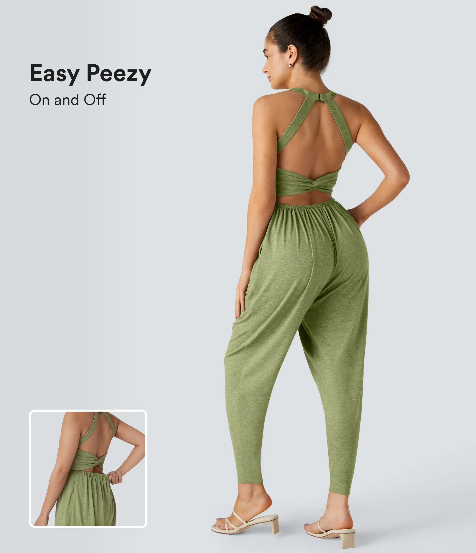 Jumpsuits<HALARA U Neck Pocket Harem Casual Jumpsuit-Easy Peezy Edition