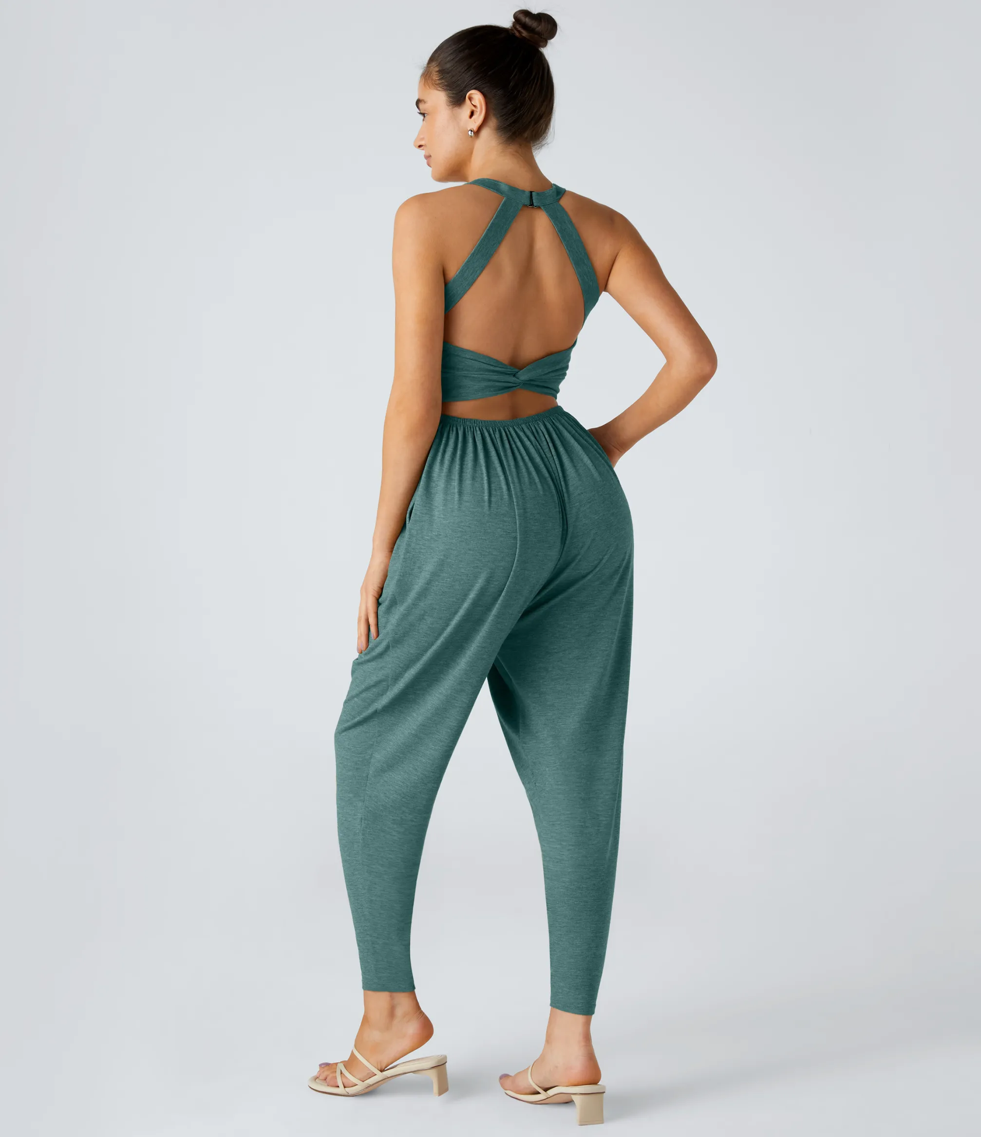 Jumpsuits<HALARA U Neck Pocket Harem Casual Jumpsuit-Easy Peezy Edition