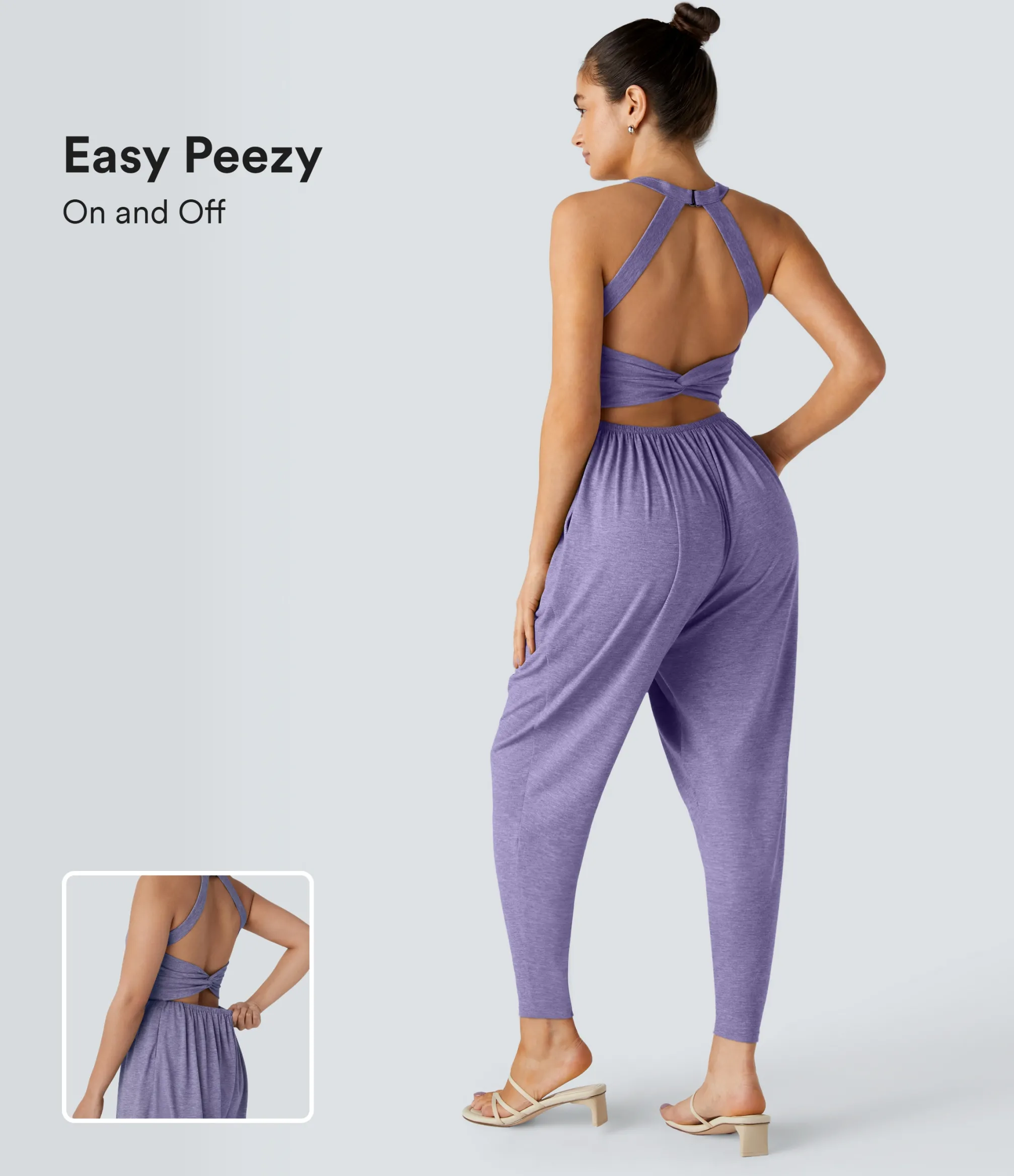 Jumpsuits<HALARA U Neck Pocket Harem Casual Jumpsuit-Easy Peezy Edition