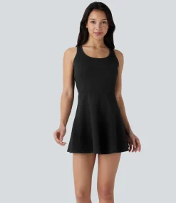 Mini Dresses|Active Dresses<HALARA U Neck Sleeveless Racerback Flare Mini Dance Active Dress