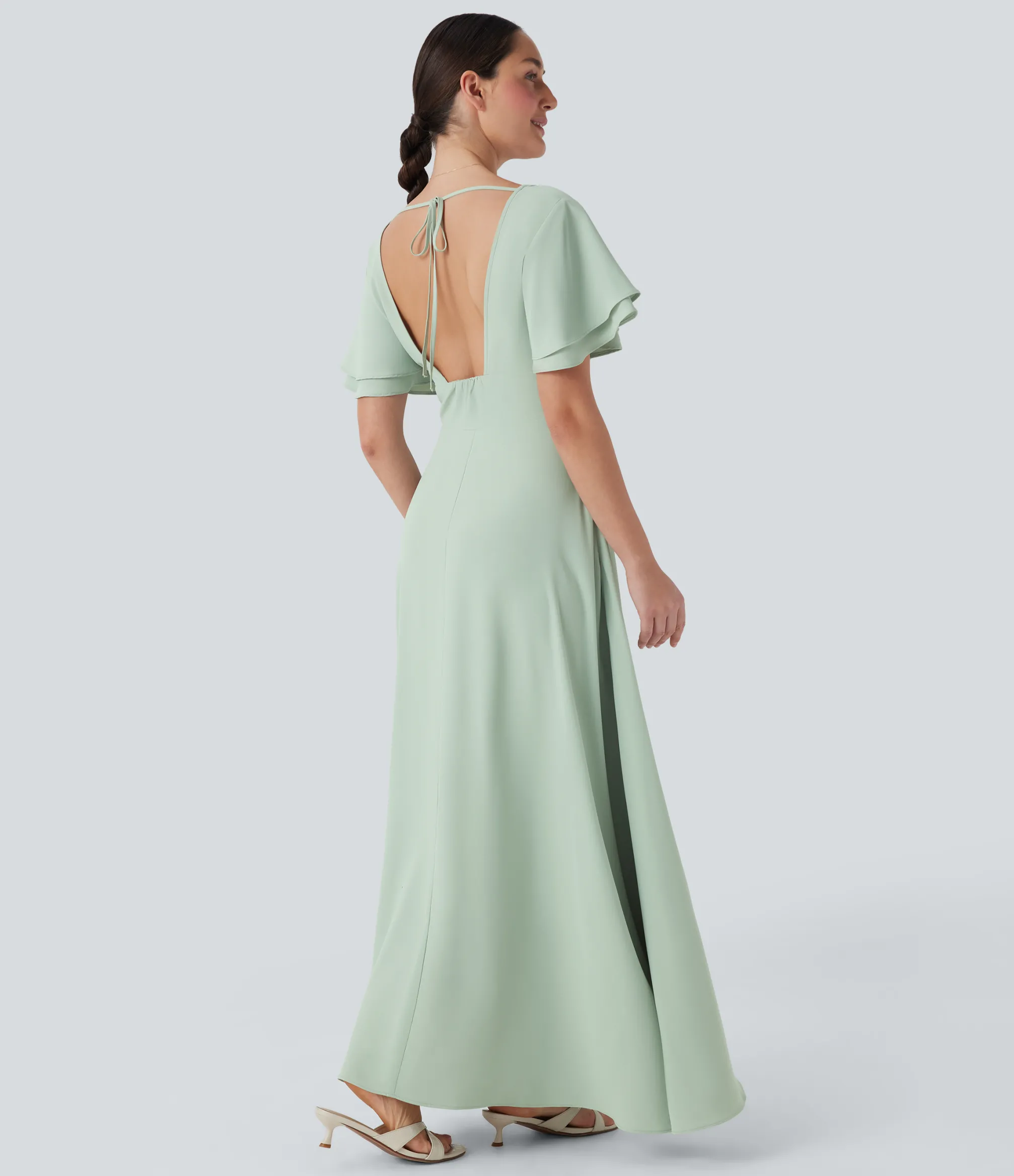 Dresses|Maxi & Midi Dresses<HALARA V Neck Short Sleeve Maxi Dress