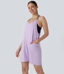 Jumpsuits<HALARA V Neck Sleeveless Pocket Casual Slip Jumpsuit