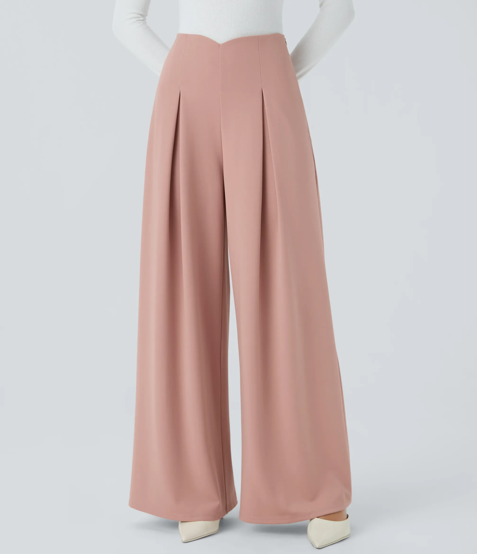 Pants|High-Waisted Pants<HALARA V Shaped High Waisted Wide Leg Work Pants