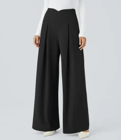Pants|High-Waisted Pants<HALARA V Shaped High Waisted Wide Leg Work Pants
