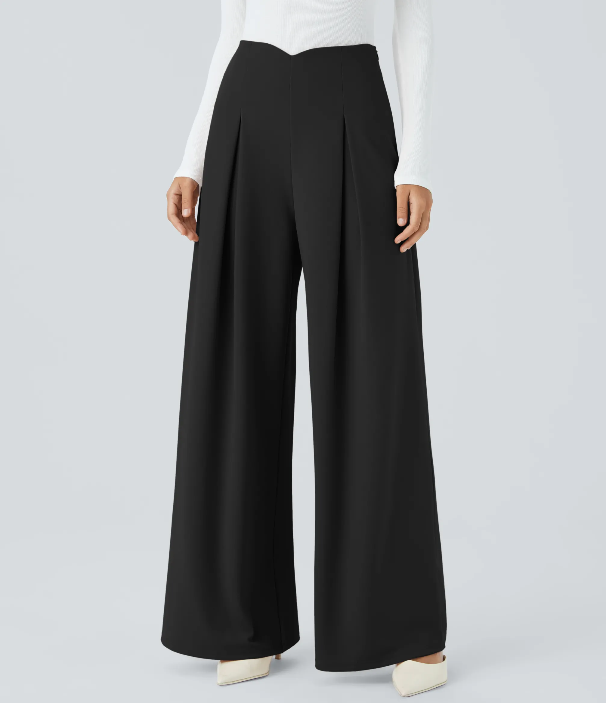 Pants|High-Waisted Pants<HALARA V Shaped High Waisted Wide Leg Work Pants