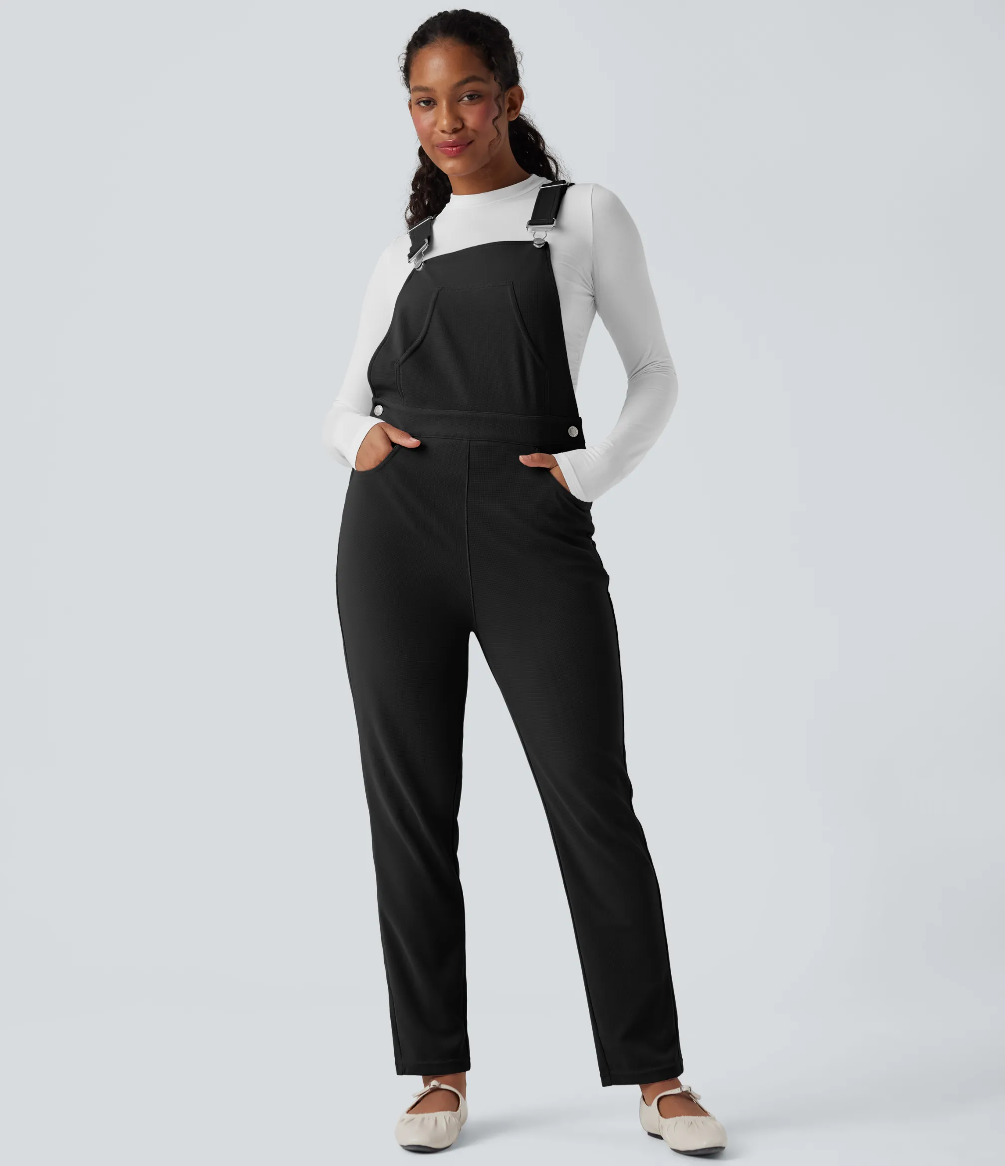 Jumpsuits<HALARA Waffle Casual Overalls with Pockets