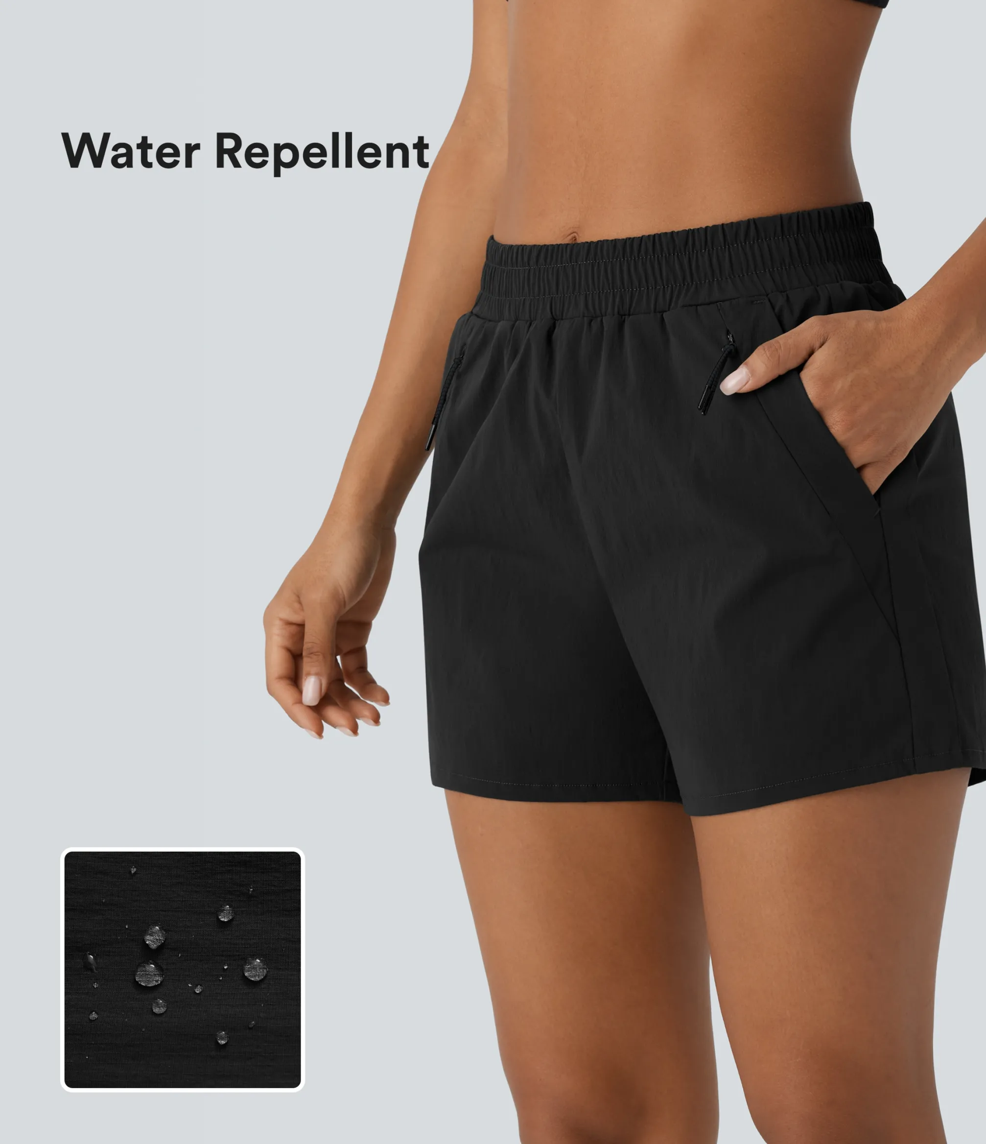 Active Shorts|Shorts<HALARA Water Repellent Mid High Waisted Pockets Ripstop Hiking Shorts 3.5''