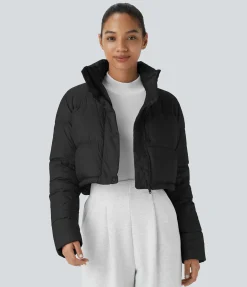 Jackets & Outerwear<HALARA Water Repellent Removable Hood Long Sleeve Invisible Pocket Casual Puffer Down Jacket