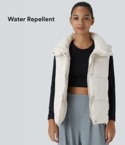 Jackets & Outerwear<HALARA Water Repellent Stand Collar Zipper Snap Pocket Casual Puffer Padded Vest